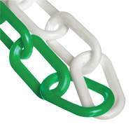 Chaîne de barri&egrave;re en plastique &agrave; deux couleurs, Vert/Blanc, Maillon de 2", 500' de long Seagulf Marine Industries Inc.