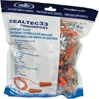 SEALTEC33 Orange Tapered PU Foam Disposable Earplugs, Bulk - Polybag, Corded Seagulf Marine Industries Inc.