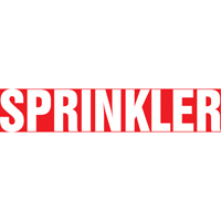 "Sprinkler" Pipe Marker, Self-Adhesive, 1" H x 8" W, White on Red Seagulf Marine Industries Inc.