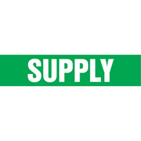"Supply" Pipe Markers, Self-Adhesive, 4" H x 24" W, White on Green Seagulf Marine Industries Inc.