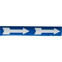 Arrow Pipe Markers, Self-Adhesive, 4" H x 12" W, White on Blue Seagulf Marine Industries Inc.