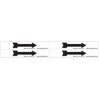 Arrow Pipe Marker, Self-Adhesive, 1-1/8" H x 7" W, Black on White Seagulf Marine Industries Inc.