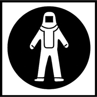 Right to Know Pictogram Labels - Full Protection Suit, Vinyl, Sheet, 5/8" L x 3/4" W Seagulf Marine Industries Inc.