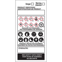 OTS WHMIS Labels, Vinyl, Sheet, 4" L x 2" W Seagulf Marine Industries Inc.