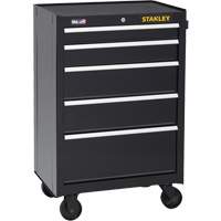 300 Series Rolling Tool Cabinet, 5 Drawers, 26-1/2" W x 18" D x 40-1/2" H, Black Seagulf Marine Industries Inc.