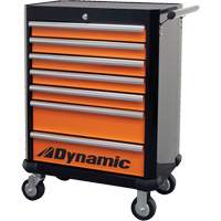 Roller Cabinet, 7 Drawers, 28" W x 18" D x 40" H, Black/Orange Seagulf Marine Industries Inc.