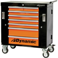 Roller Cabinet, 8 Drawers, 36" W x 18" D x 39-1/4" H, Black/Orange Seagulf Marine Industries Inc.