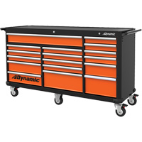 Roller Cabinet, 17 Drawers, 71" W x 24" D x 41" H, Black/Orange Seagulf Marine Industries Inc.