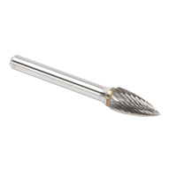 CLEVELAND Solid Carbide Burrs - Tree Shape Pointed End, SG-3, 9.53 mm Dia., 1/4" Shank Seagulf Marine Industries Inc.
