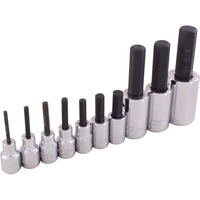 Hex Head Socket Set, Hex, 1/2"/3/8" Drive, 10 Pcs Seagulf Marine Industries Inc.