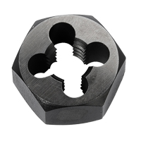 Hex Rethreading Die Nut, 1"/1-1/4" Dia., 1/4"-18 Thread, Carbon Steel/Chromium Steel Seagulf Marine Industries Inc.