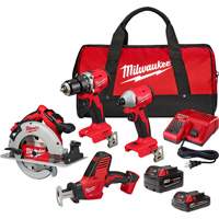 4-Tool Combo Kit, Lithium-Ion, 18 V Seagulf Marine Industries Inc.