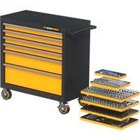 MEGAMOD Metric Mechanics Tool Set in Modular Foam Trays with Rolling Cabinet, 358 Pieces Seagulf Marine Industries Inc.