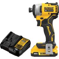 Ensemble tournevis &agrave; chocs sans fil et sans balai ATOMIC COMPACT SERIES MAX*, 1/4", 1700 lb-po Couple max., 20 V, Lithium-ion Seagulf Marine Industries Inc.