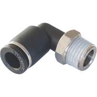 MAXFIT Push-to-Connect to Male NPT Elbow Adapter, 3/8" x 1/2" Dia., PBT Polymer Seagulf Marine Industries Inc.