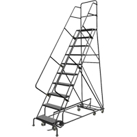 All Directional Rolling Ladder, 10 Steps, 24" Step Width, 100" Platform Height, Steel Seagulf Marine Industries Inc.
