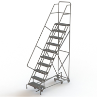 All Directional Rolling Ladder, 10 Steps, 24" Step Width, 100" Platform Height, Steel Seagulf Marine Industries Inc.
