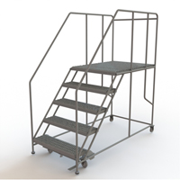 Mobile Work Platform, Steel, 5 Steps, 50" H, 48" D, 36" Step, Serrated Seagulf Marine Industries Inc.