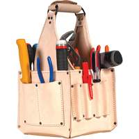 Porte-outils pour &eacute;lectricien et travaux d'entretien, Cuir, 17 pochettes, Beige Seagulf Marine Industries Inc.