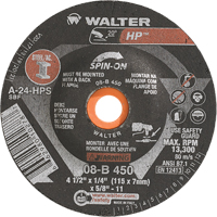 Meule HP vissable, 4-1/2" x 1/4", Arbre de 5/8"-11, Type 27S Seagulf Marine Industries Inc.