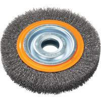 Crimped Wire Bench Wheel Brush, 6" Dia., 0.0118" Fill, 1/2" - 1/4" Arbor Seagulf Marine Industries Inc.