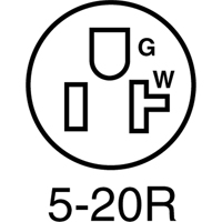 Connecteur de broches droites mis &agrave; la terre &agrave; deux bornes et trois fils, 5-20P, Nylon Seagulf Marine Industries Inc.