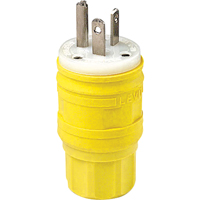 Wetguard Watertight Straight Blade Plug, Plastic, 20 A, 250 V Seagulf Marine Industries Inc.