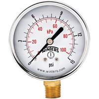 Economy Pressure Gauge, 2-1/2" , 0 - 15 psi, Bottom Mount, Analogue Seagulf Marine Industries Inc.