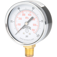 Pressure Gauge, 2-1/2" , 0 - 100 psi, Bottom Mount, Analogue Seagulf Marine Industries Inc.