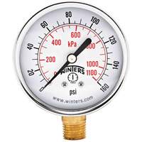 Economy Pressure Gauge, 2-1/2" , 0 - 160 psi, Bottom Mount, Analogue Seagulf Marine Industries Inc.